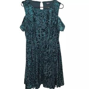 Torrid Green Leopard Print Midi Dress